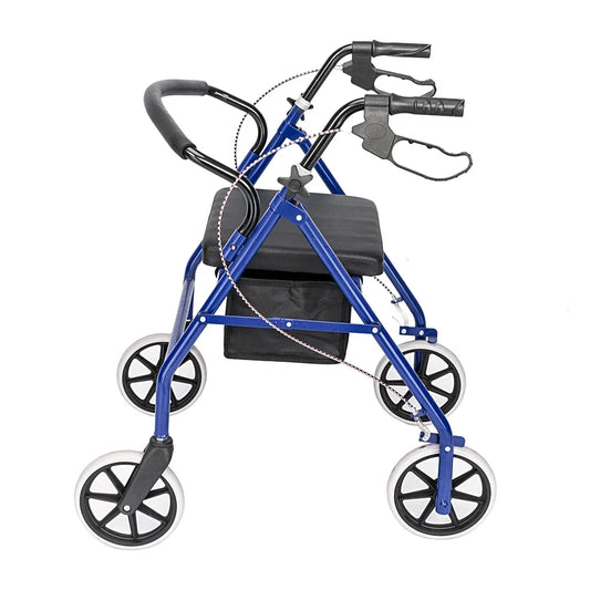 Iron Walker with Wheels Black & Blue for Easy Mobility - Senior Support Goods