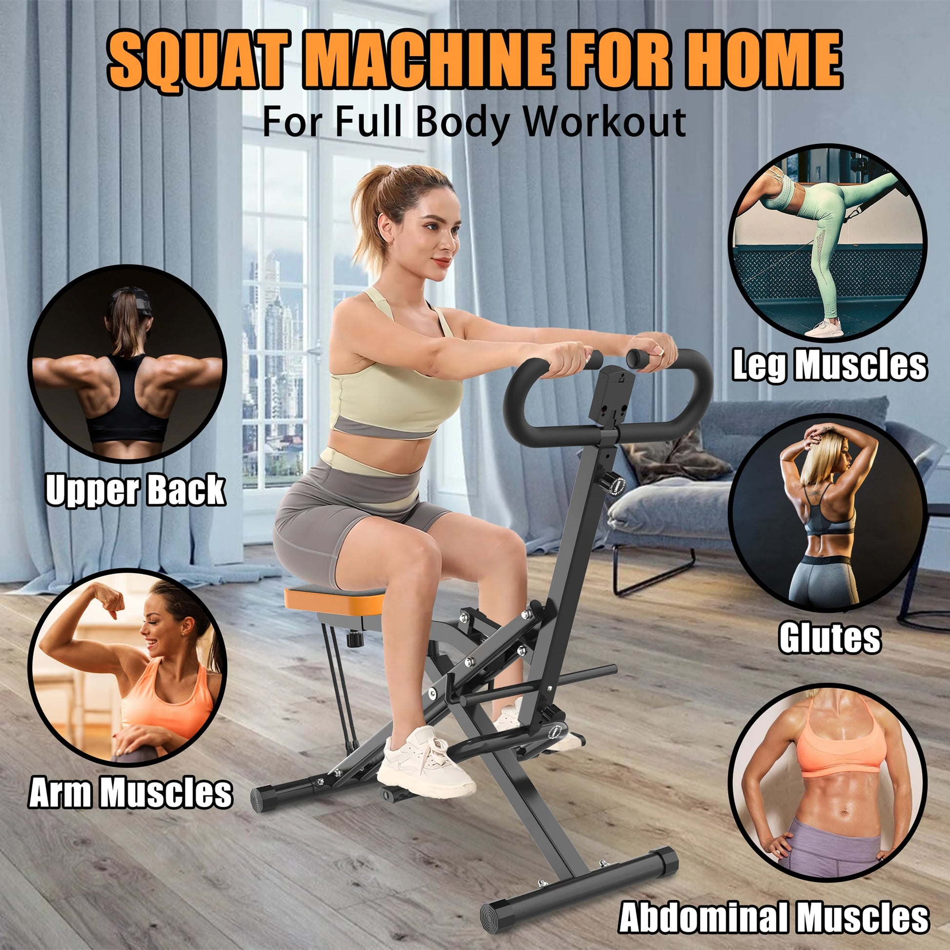 Squat Machine for Gluteus Maximus Training with Foldable Resistance Band - Senior Support Goods