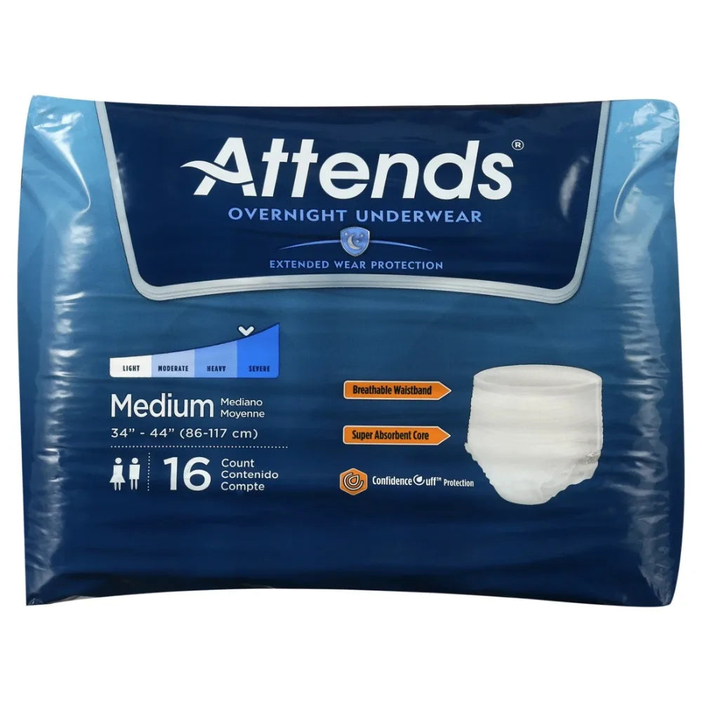 Discreet Day Or Night Extended Disposable Incontinence Underwear Medium 16 Count - Senior Support Goods