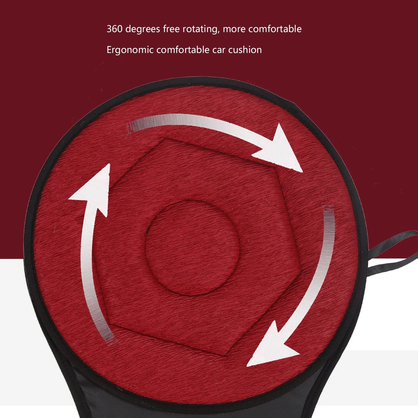 Round Car Cushion Geometric Rhombic Shape Ergonomic 360 Degrees for Elderly - Senior Support Goods