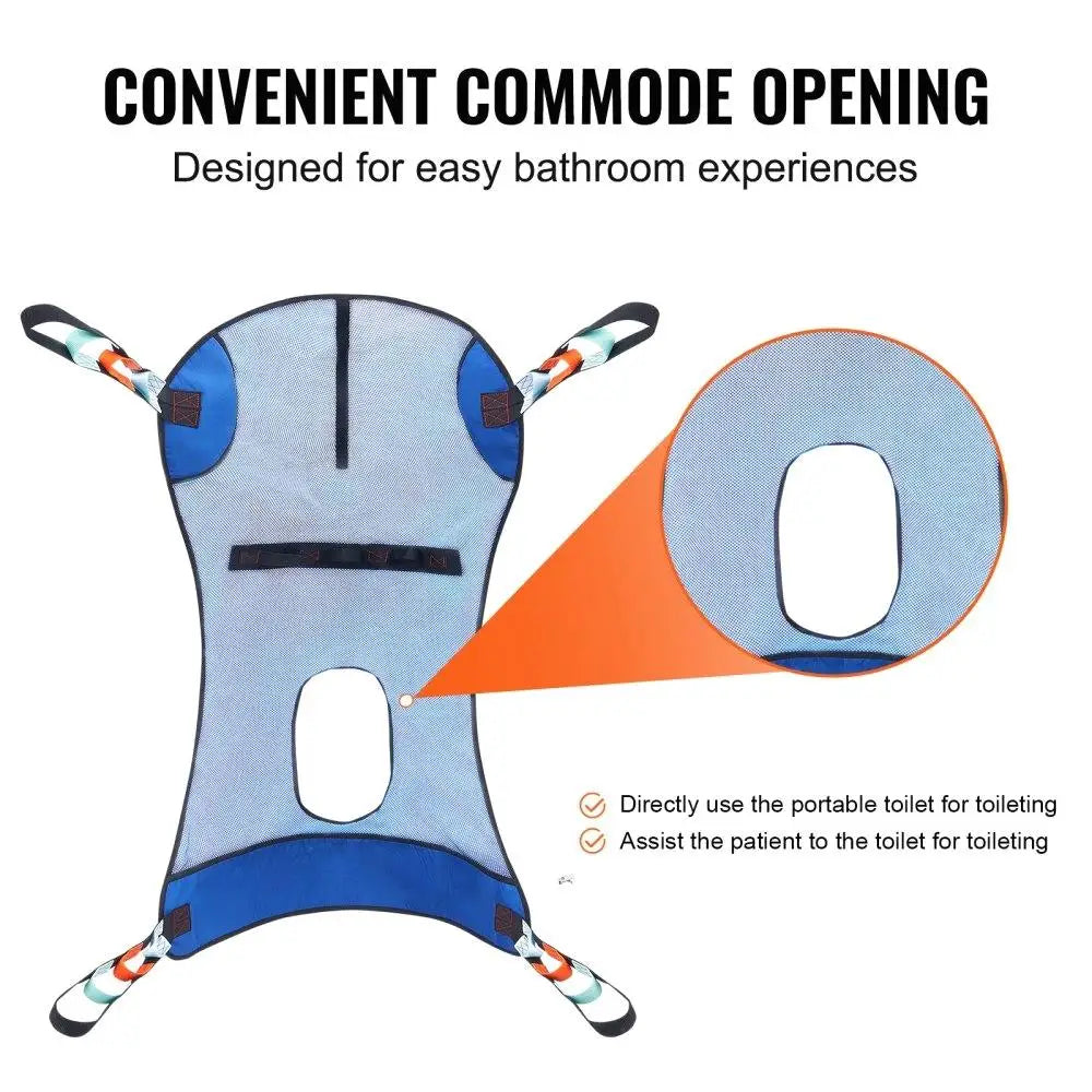 Heavy Duty Full Body Patient Lift Sling with Commode Opening - Senior Support Goods