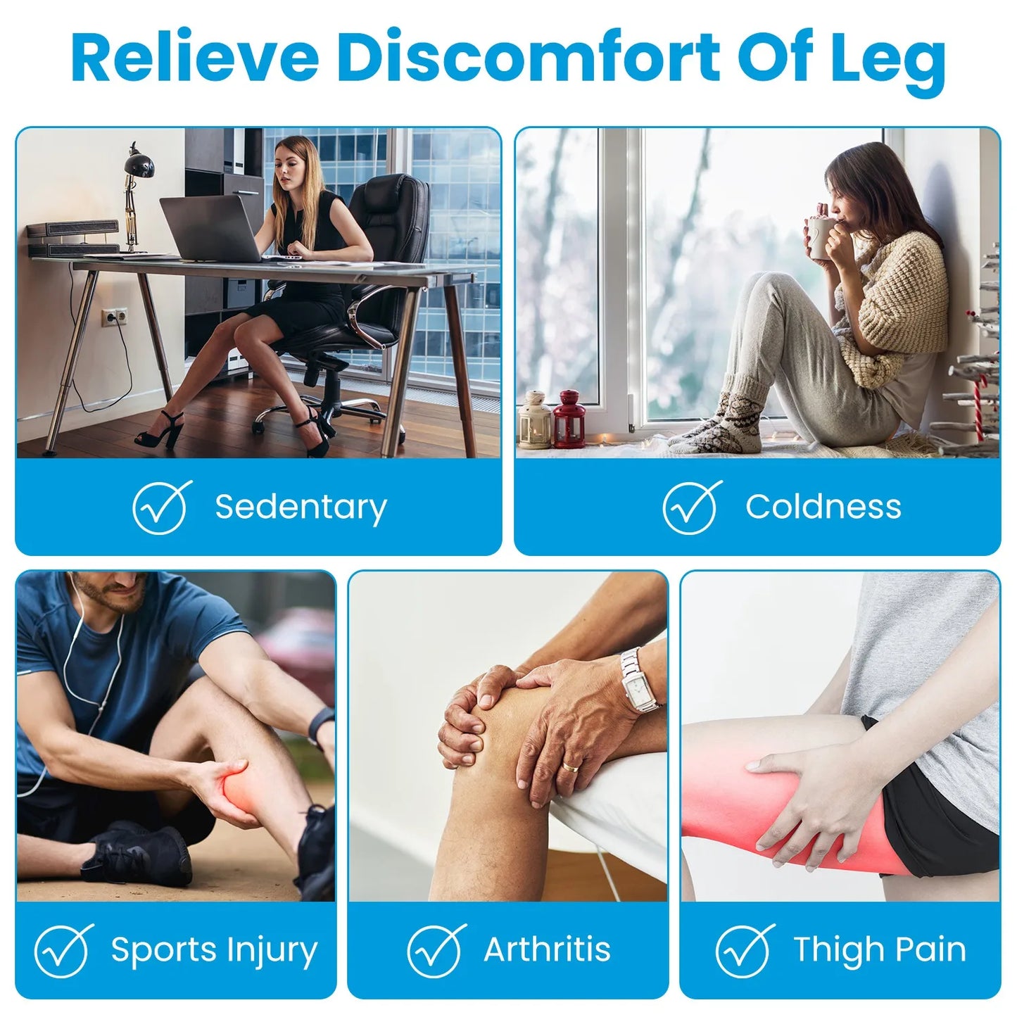 Smart Leg Massager Airbag Kneading Vibration Calf Massage Device - Senior Support Goods