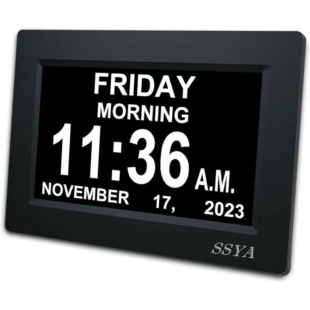 7 Inch Digital Alarm Clock Auto Dimmable 12 Alarm Modes Easy Read - Senior Support Goods