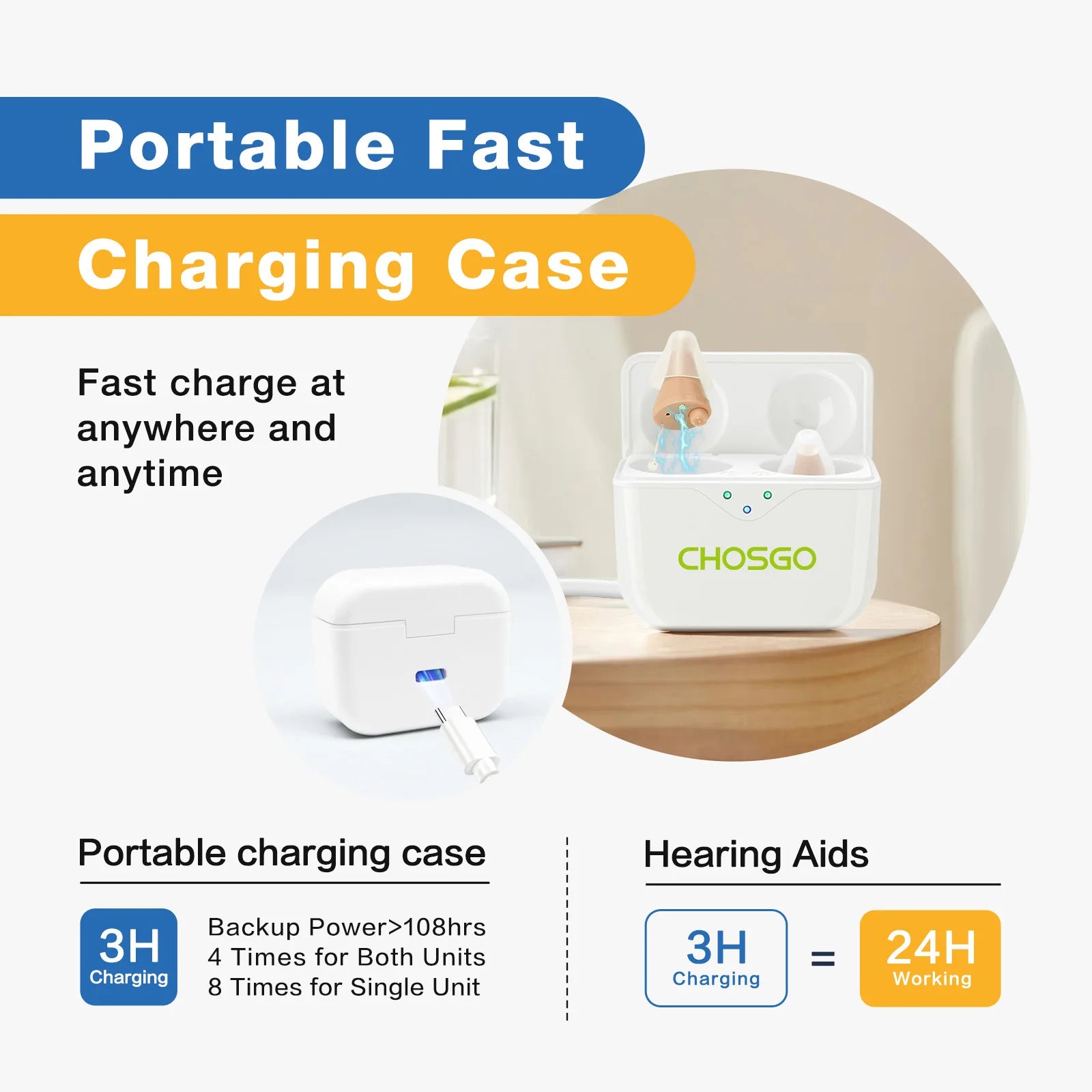 Hearing Aids CIC Binaural Rechargeable Digital For Adults - Senior Support Goods