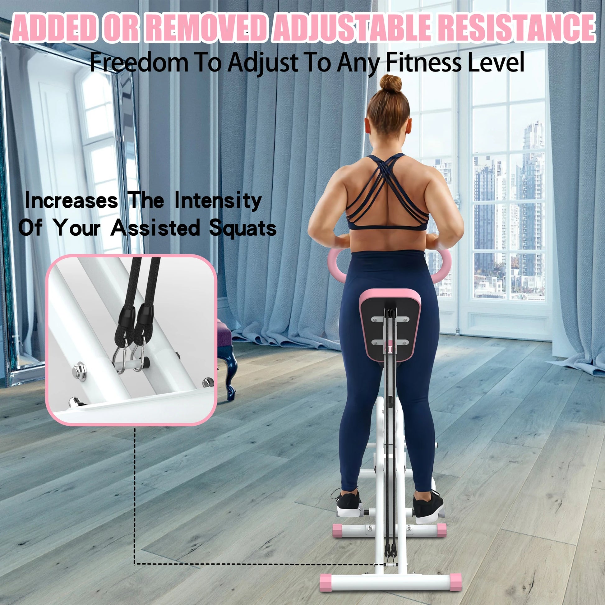 Squat Machine for Gluteus Maximus Training with Foldable Resistance Band - Senior Support Goods