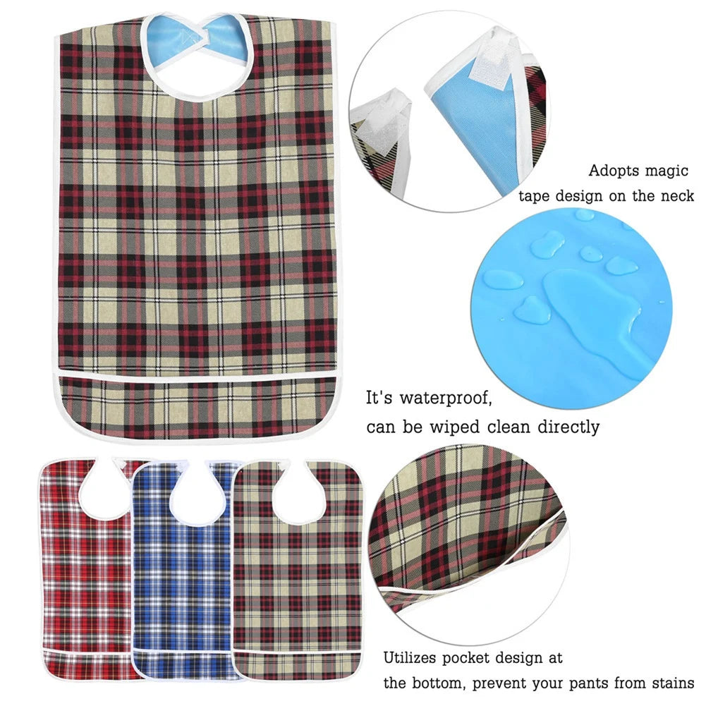 Clothing Protector Bib Adult Bib Waterproof Elder Mealtime Aid - Senior Support Goods