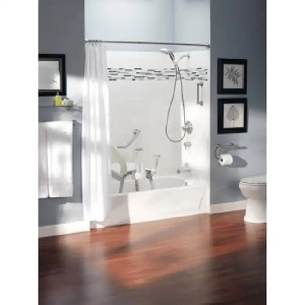 Wall Mounted Brushed Nickel Grab Bar with Integrated Toilet Paper Holder 8-Inch Stainless Steel Bathroom Safety Support ADA - Senior Support Goods