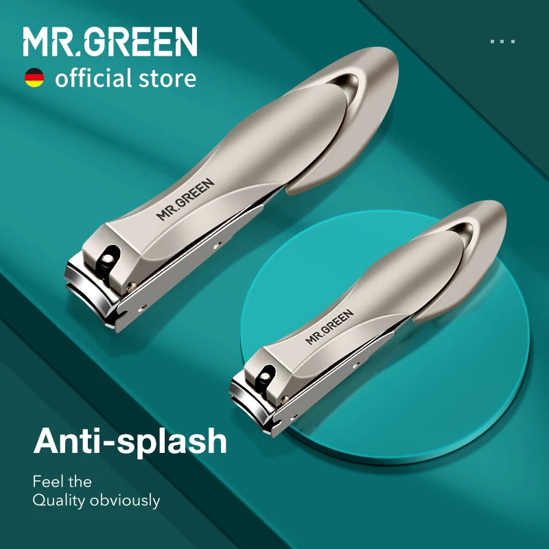 MR.GREEN Nail Clippers Stainless Steel Anti Splash Fingernail Cutter - Senior Support Goods