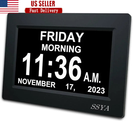 7 Inch Digital Alarm Clock Auto Dimmable 12 Alarm Modes Easy Read - Senior Support Goods
