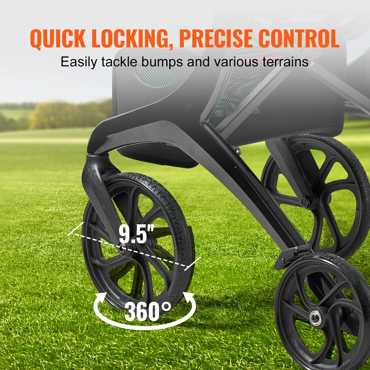VEVOR Folding Rollator Walker for Seniors and Adults - Senior Support Goods