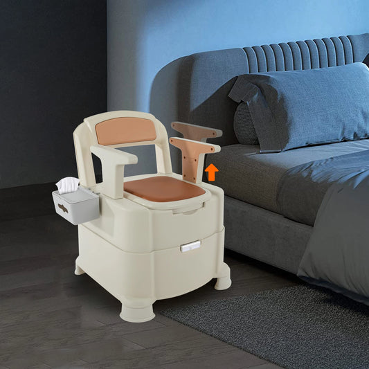 Portable Toilet with Sensory Light for Camping 200 kg Load Capacity - Senior Support Goods