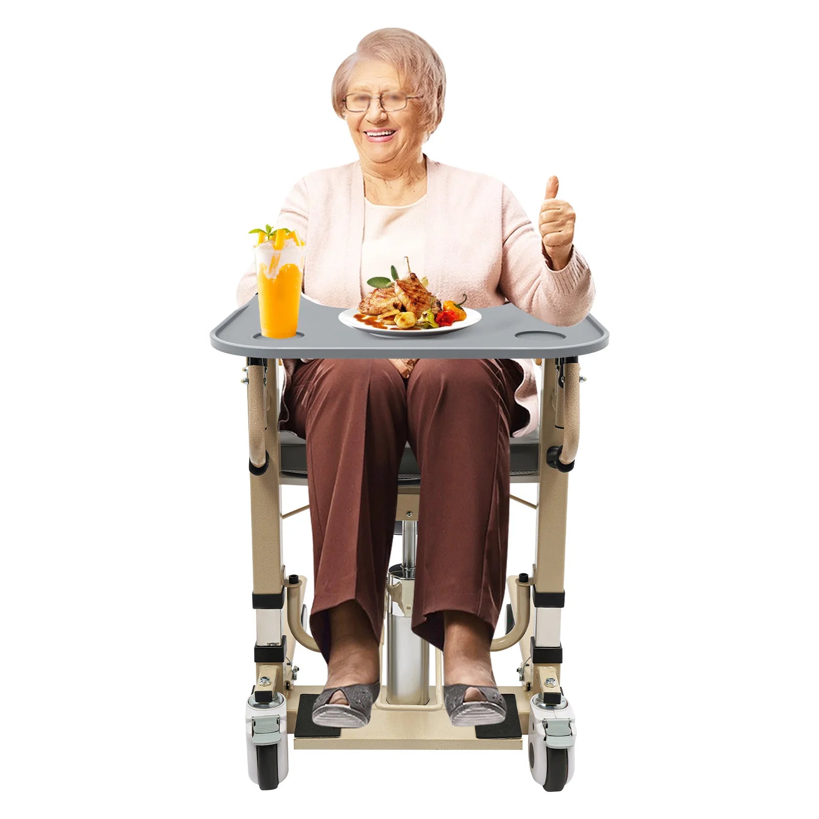 Large Wheelchair Tray with Raised Edge - Waterproof Design - Senior Support Goods