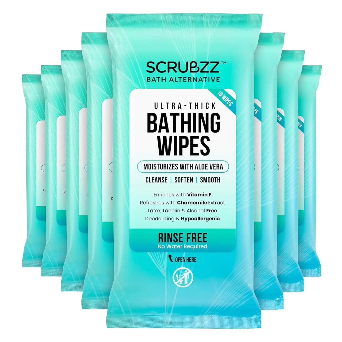 Extra Large Bath Wipes for Adults Bathing No Rinse 80 Count - Senior Support Goods