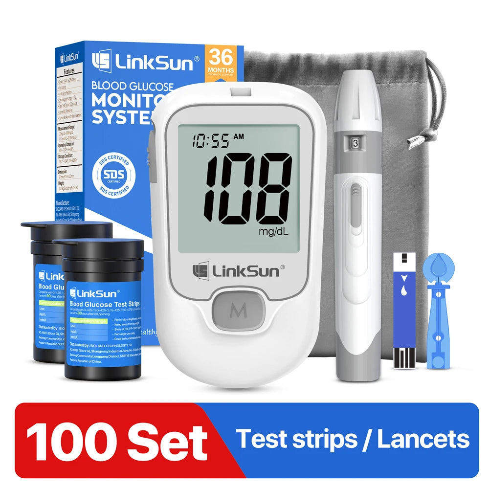 LinkSun G-425-3 Glucosemeter Complete Kit Blood Sugar Meter - Senior Support Goods