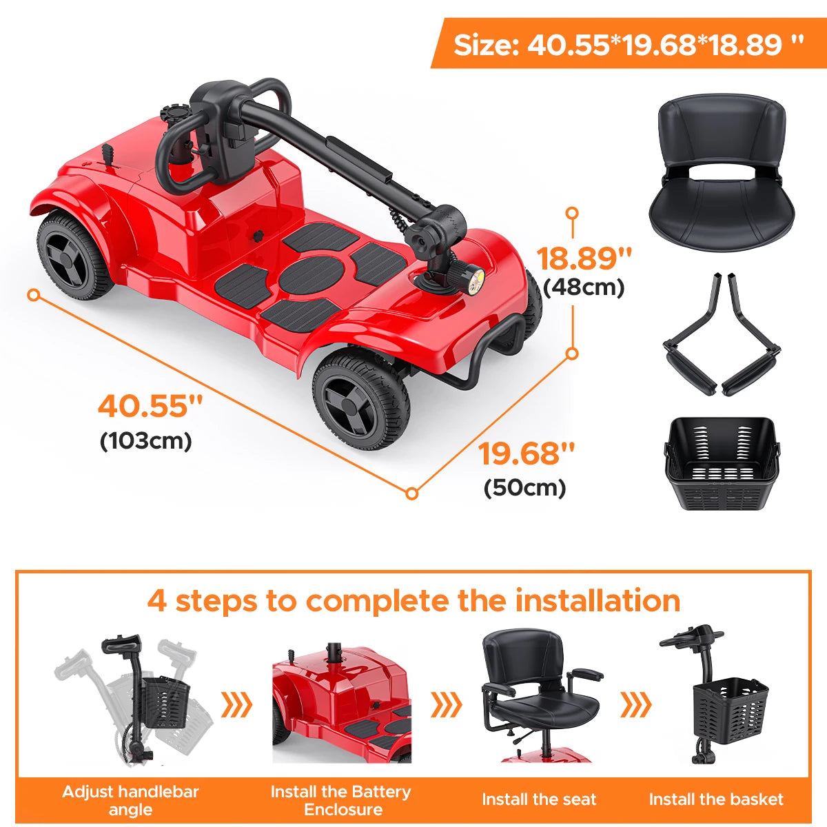 ENGWE Four-Wheeled Electric Scooter 250W 15.5 Miles Range - Senior Support Goods