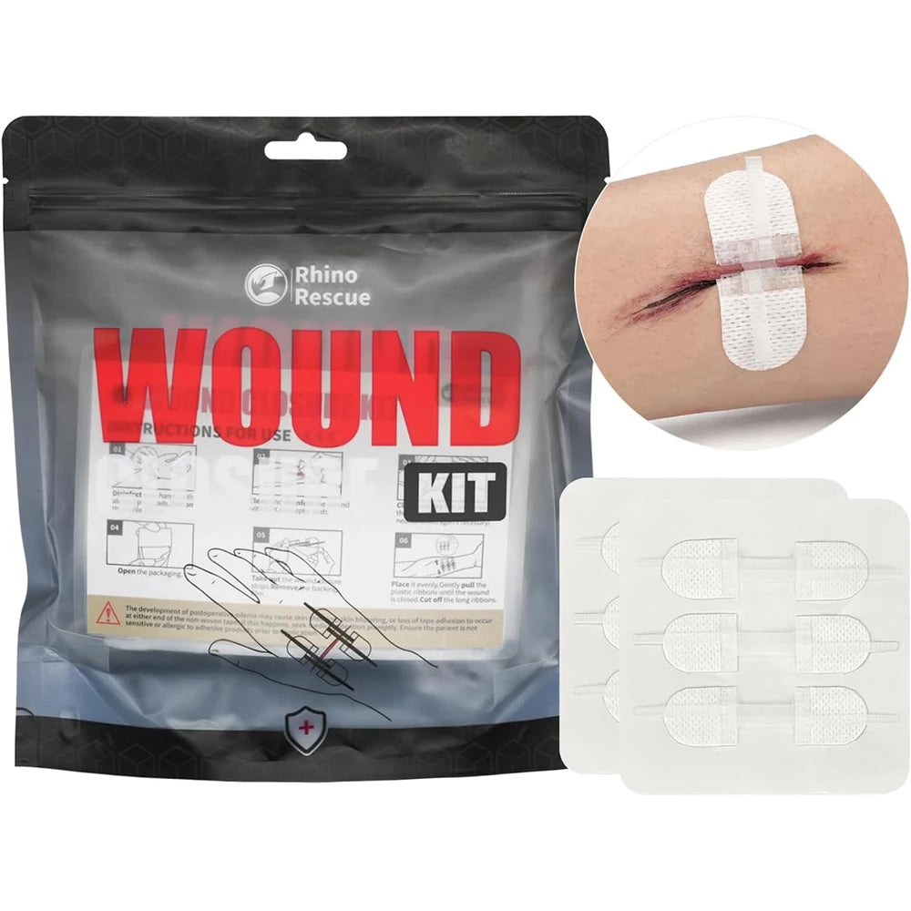 RHINO RESCUE Zip Stitch 6pcs Wound Closure Strips Kit - Senior Support Goods