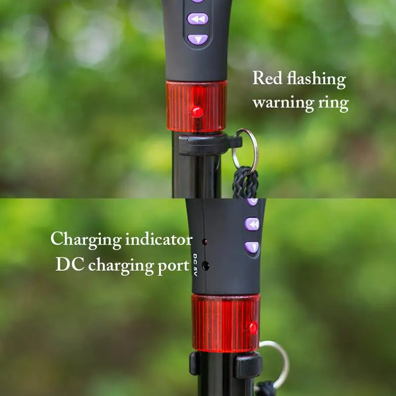 Collapsible Telescopic Cane Cushionable Handle Elder Cane LED - Senior Support Goods
