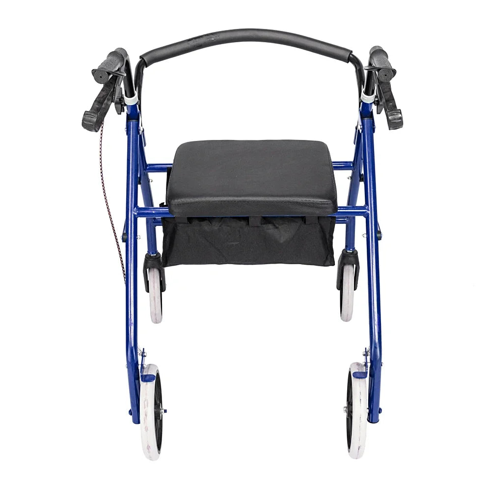 Iron Walker with Wheels Black & Blue for Easy Mobility - Senior Support Goods