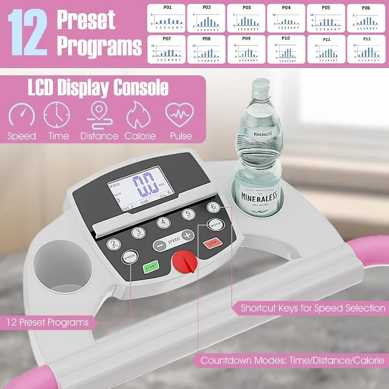 Foldable Treadmill, Portable Treadmill with 12 Preset Programs - Senior Support Goods