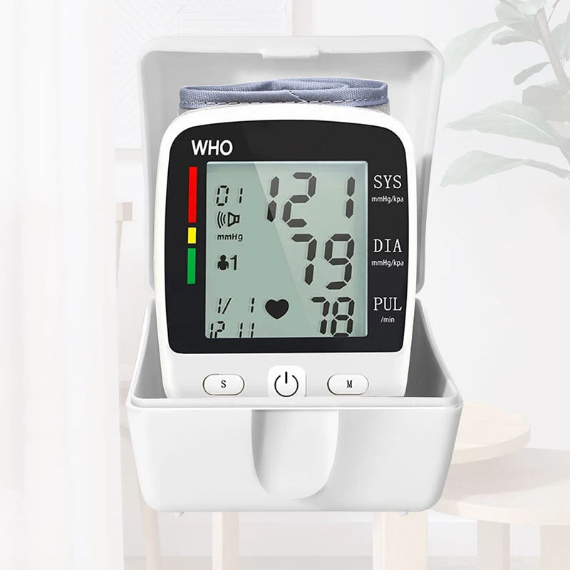 Digital Blood Pressure Monitor Wrist Tensiometer LCD 2 X 90 Memory Rechargeable - Senior Support Goods
