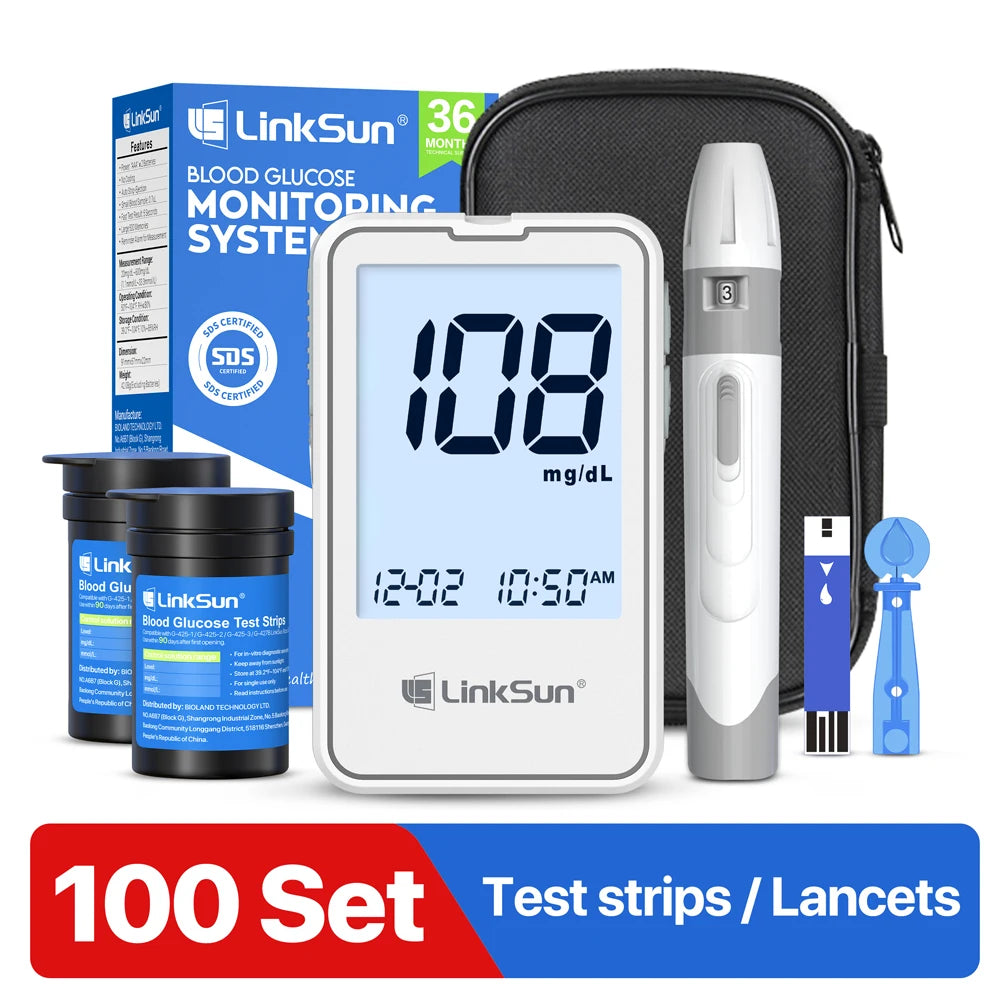 LinkSun G-425-3 Glucosemeter Complete Kit Blood Sugar Meter - Senior Support Goods