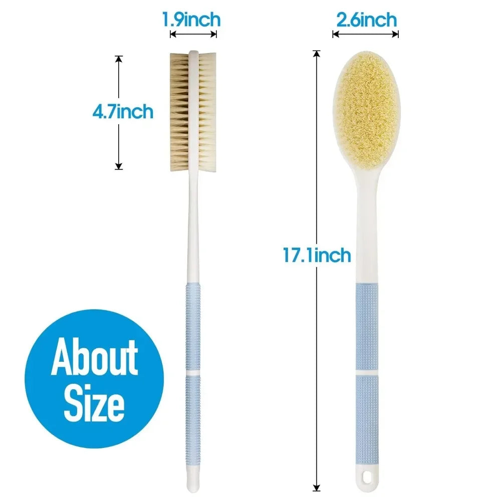 Non-Slip Back Scrubber For Shower Long Handle Bristles Exfoliant - Senior Support Goods