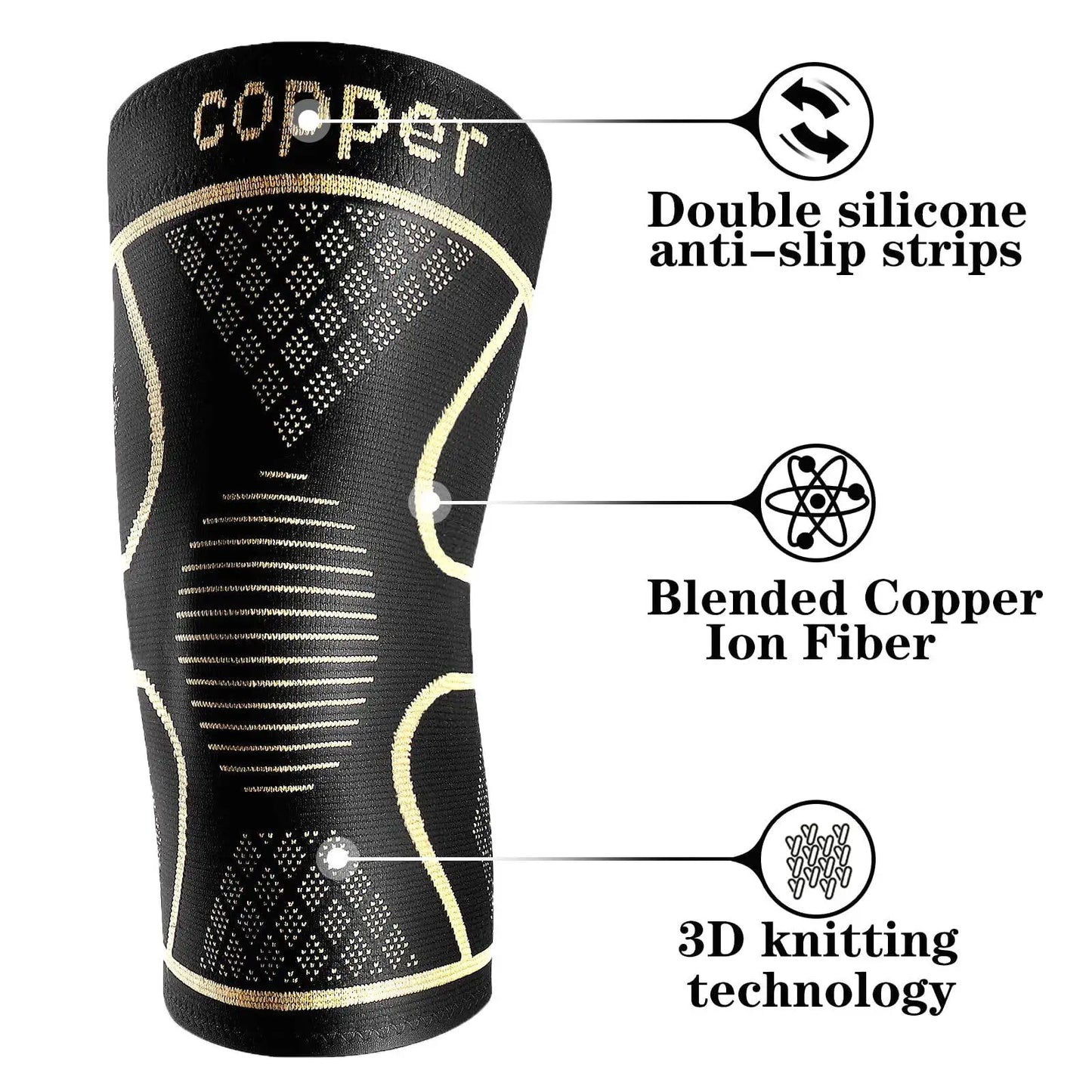 Pair of Copper Knee Pads for Joint Support and Pain Relief - Senior Support Goods