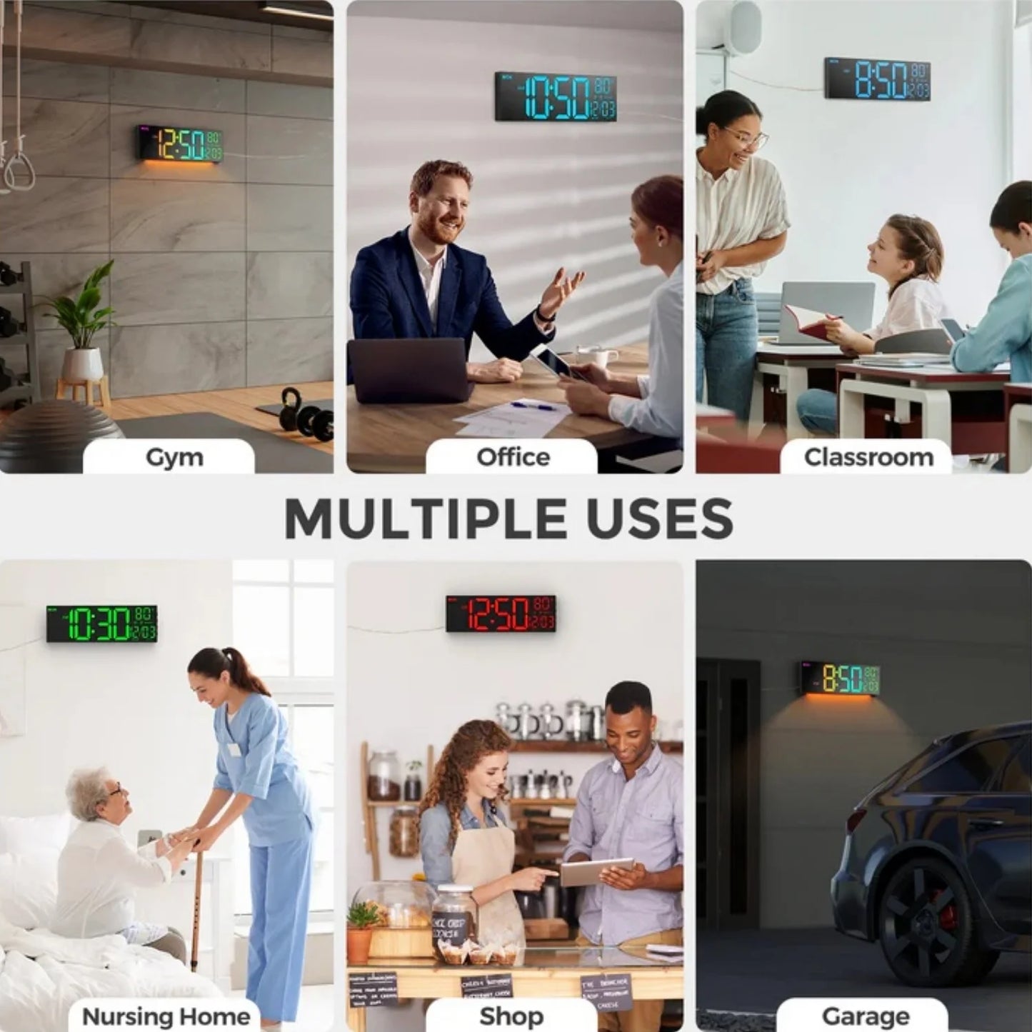 Mpow 16 Inch Large Digital Wall Clock with Remote Control - Senior Support Goods