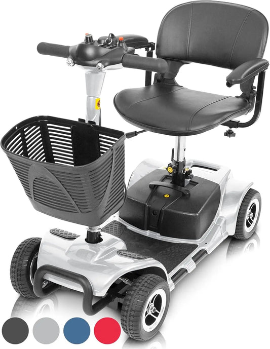 4 Wheel Mobility Scooter - Compact Electric Powered Device - Senior Support Goods