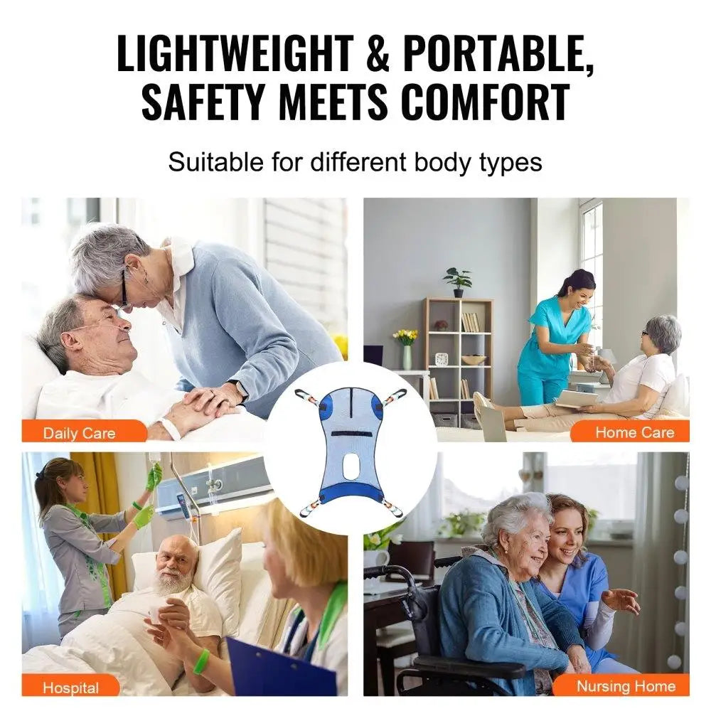Heavy Duty Full Body Patient Lift Sling with Commode Opening - Senior Support Goods