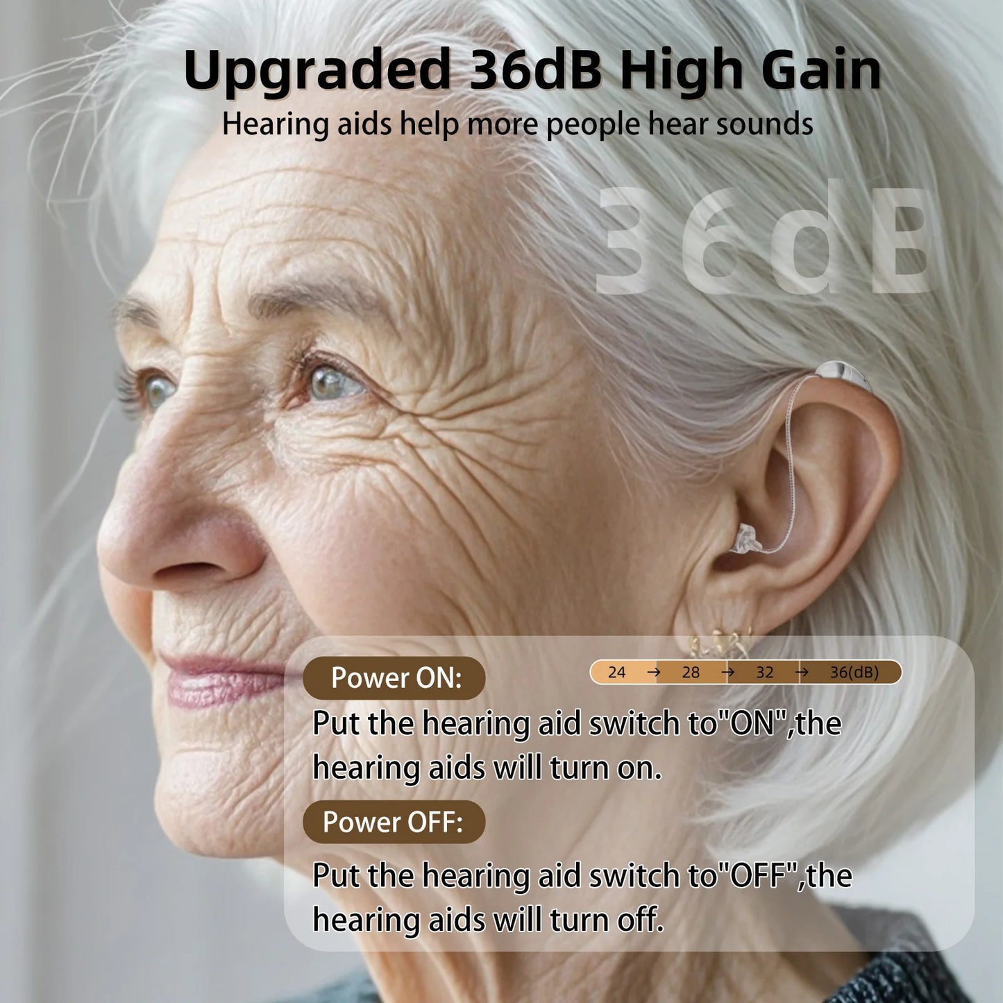 Rechargeable Hearing Aids Adults Invisible Digital Ear Amplifiers Volume Control - Senior Support Goods