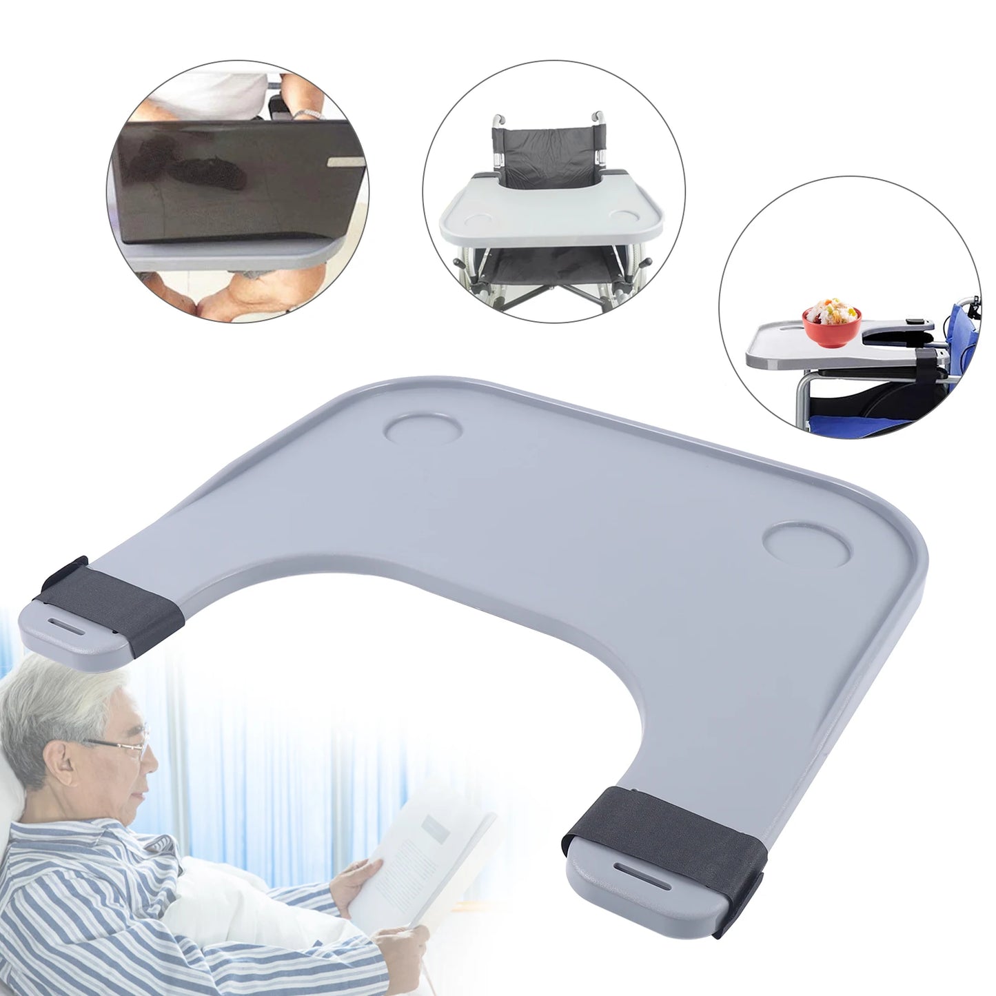 Large Wheelchair Tray with Raised Edge - Waterproof Design - Senior Support Goods