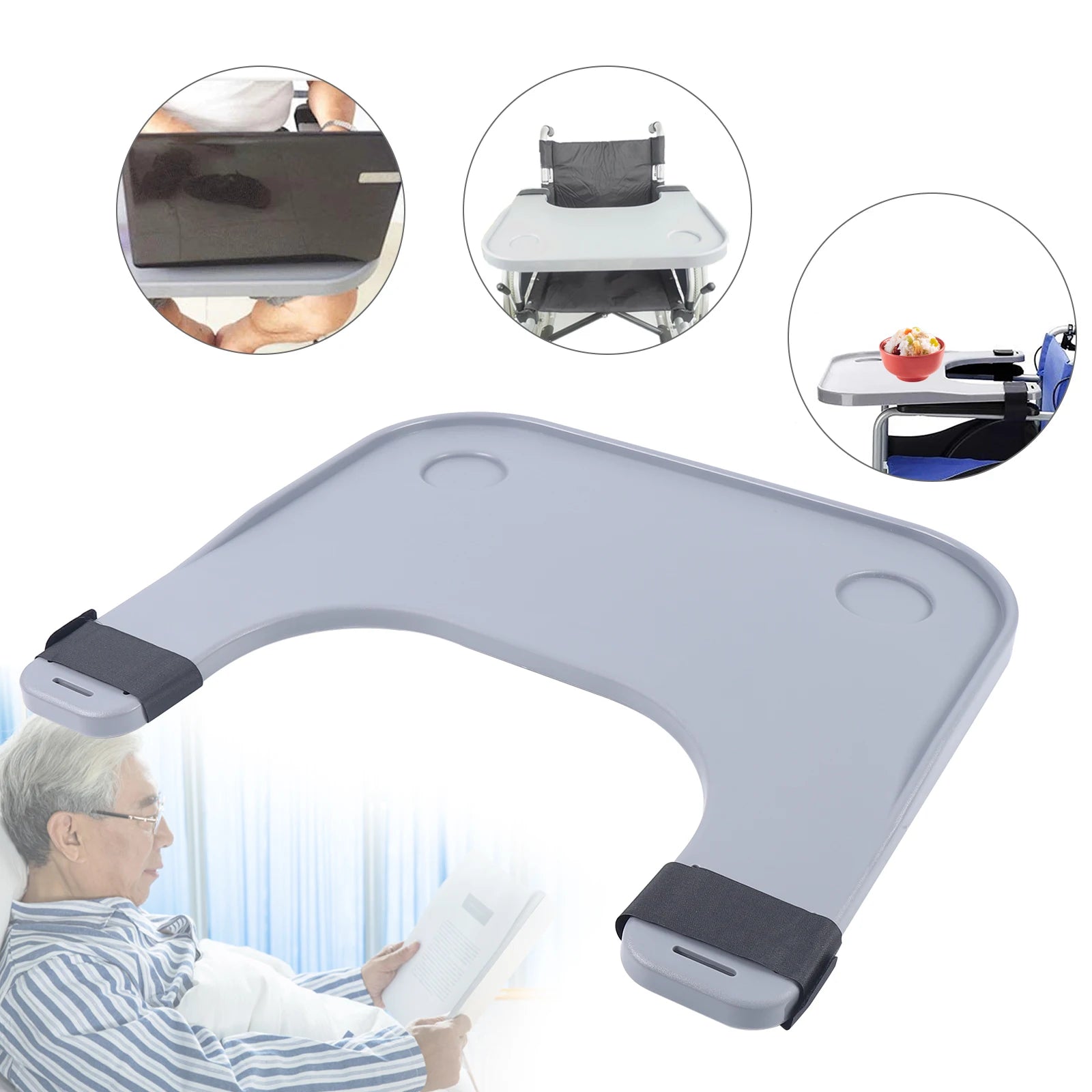 Large Wheelchair Tray with Raised Edge - Waterproof Design - Senior Support Goods