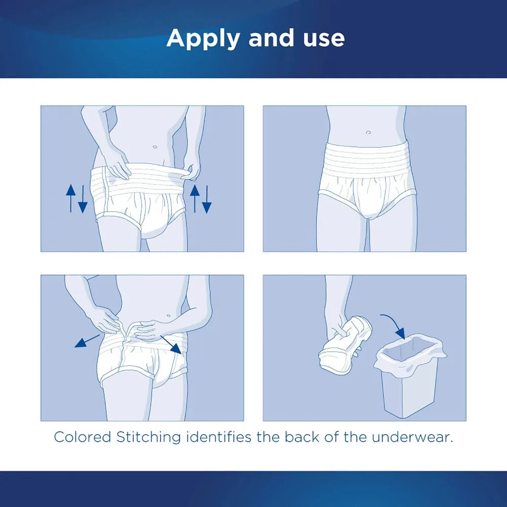 Incontinence Underwear, Heavy Absorbency, Large, 18 Count - Senior Support Goods