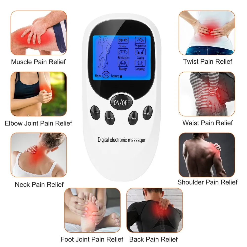 Electric Muscle Stimulator Dual Channels Pulse Massager Pain Relief Therapy Tens Device - Senior Support Goods