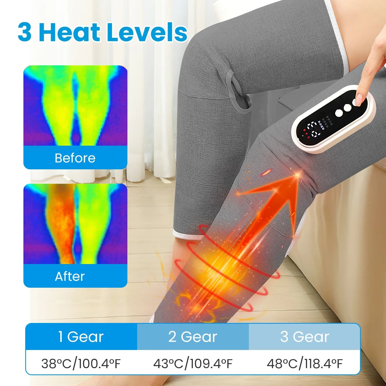Smart Leg Massager Airbag Kneading Vibration Calf Massage Device - Senior Support Goods
