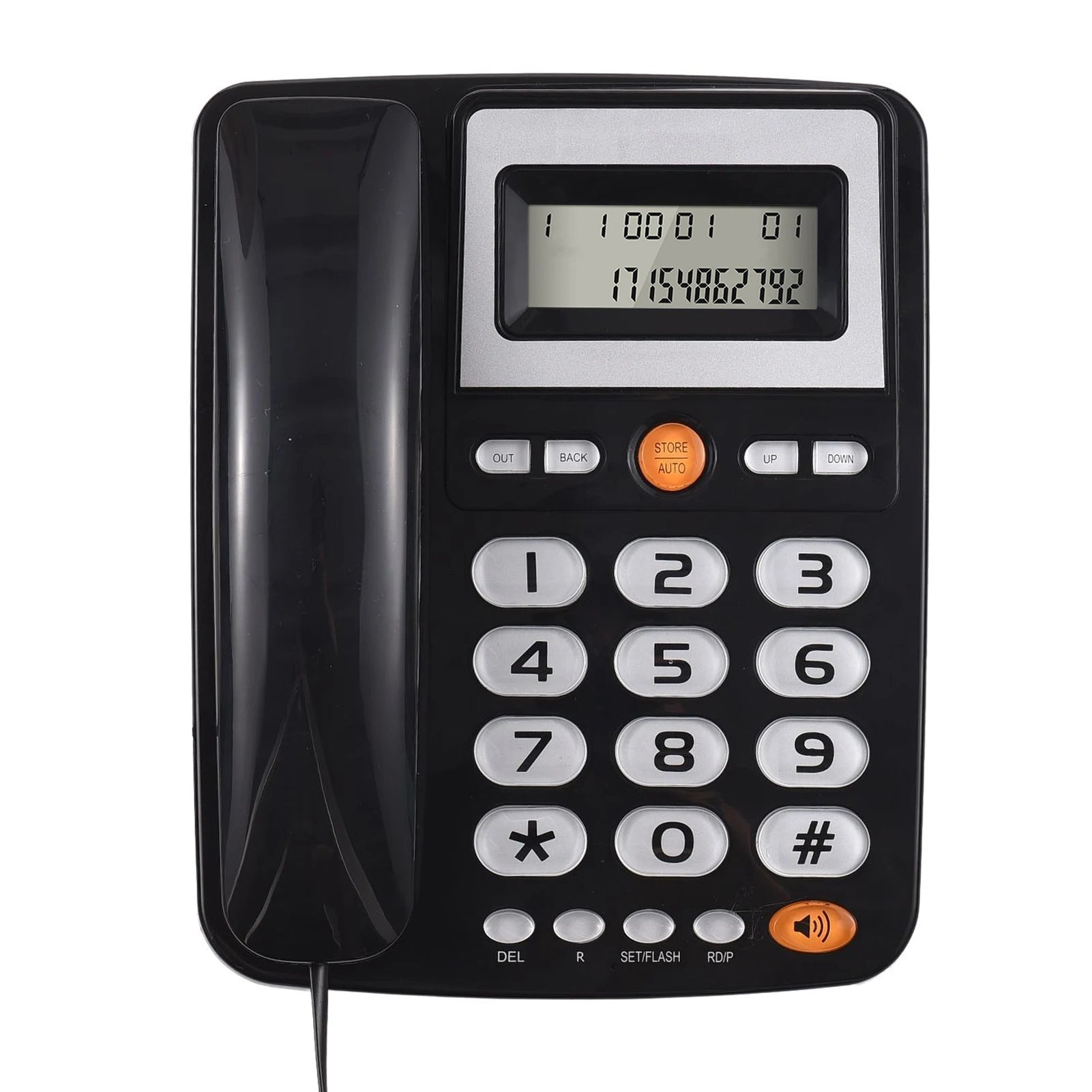 Desktop Corded Landline Phone Big Button Corded Telephone for Elderly Seniors Phone with LCD Display Redial Hands Free Functions - Senior Support Goods