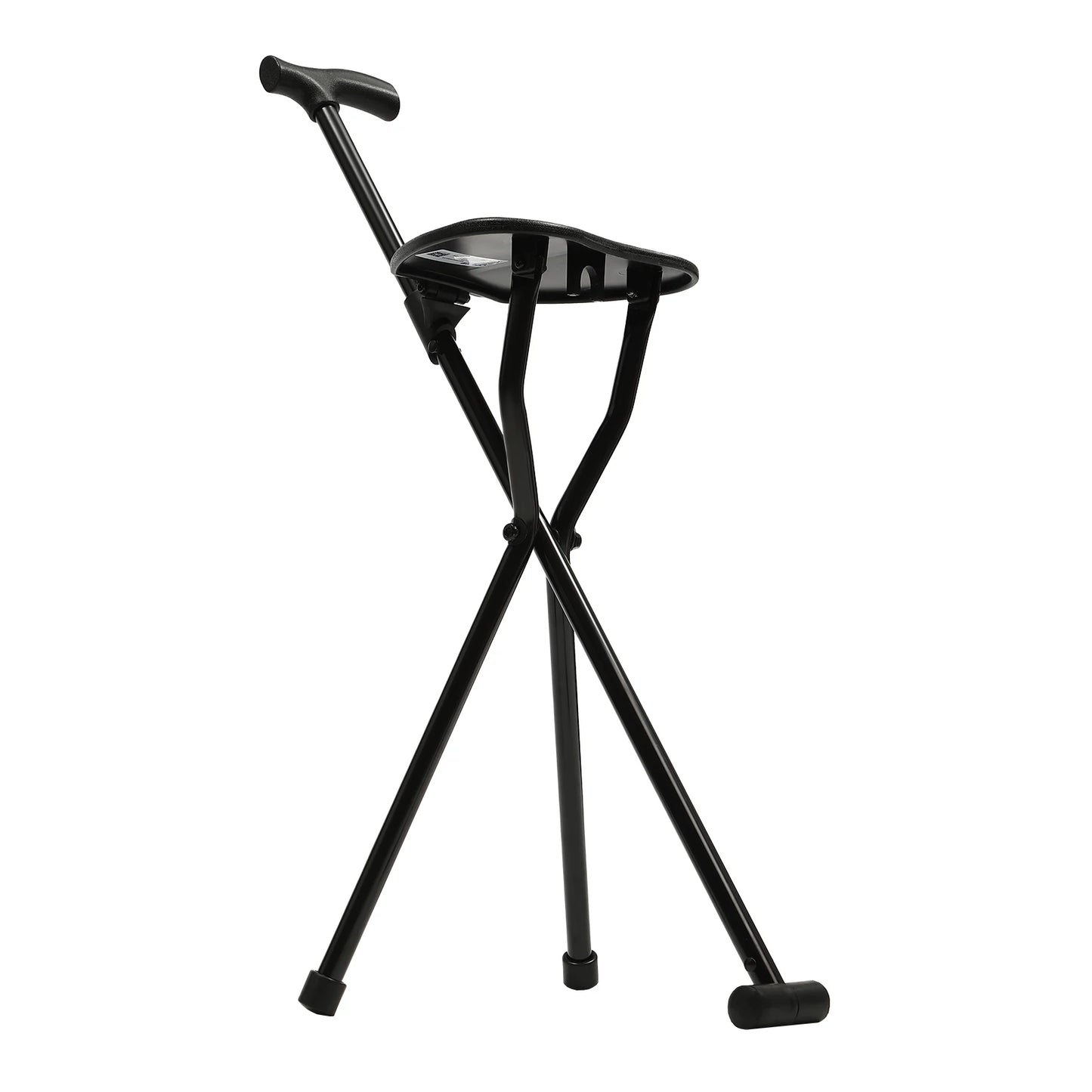 Portable Folding Walking Cane with Tripod Chair Seat - Senior Support Goods