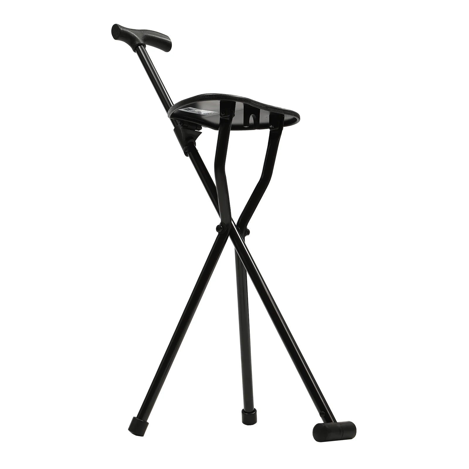 Portable Folding Walking Cane with Tripod Chair Seat - Senior Support Goods