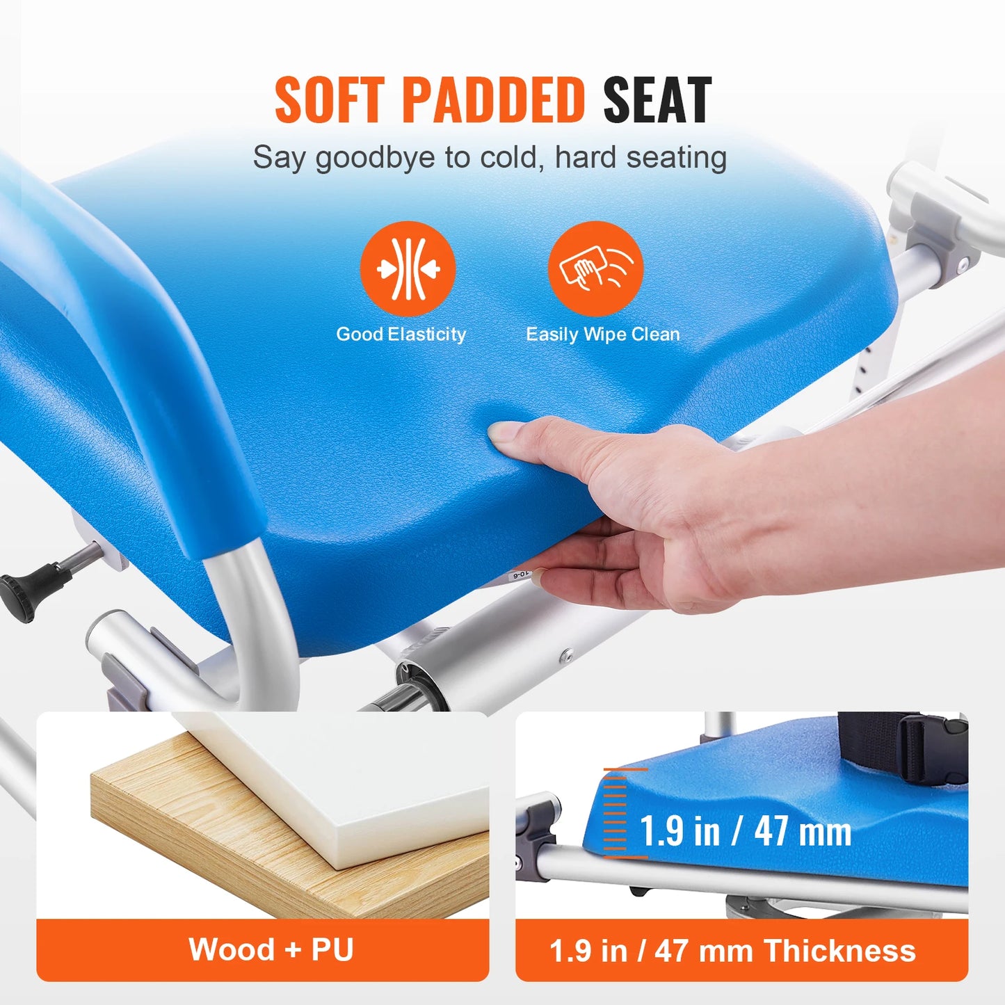 VEVOR Sliding Tub Transfer Bench with 360 Degree Swivel Seat - Senior Support Goods