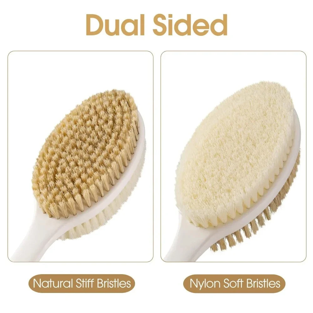 Non-Slip Back Scrubber For Shower Long Handle Bristles Exfoliant - Senior Support Goods