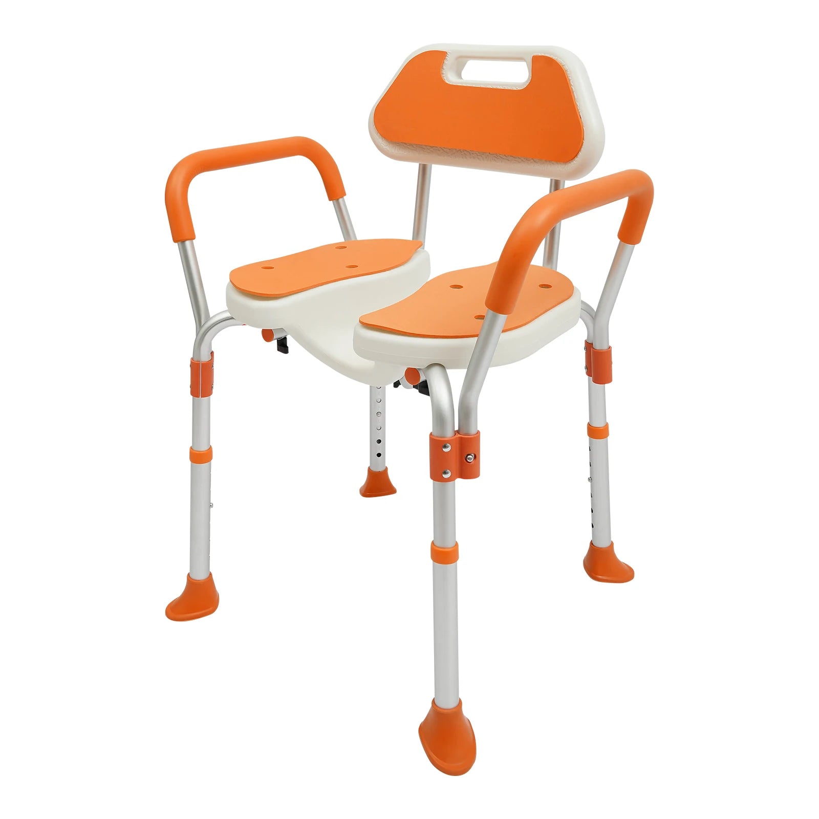 Folding Shower Seat with Adjustable Height and Armrests - Senior Support Goods