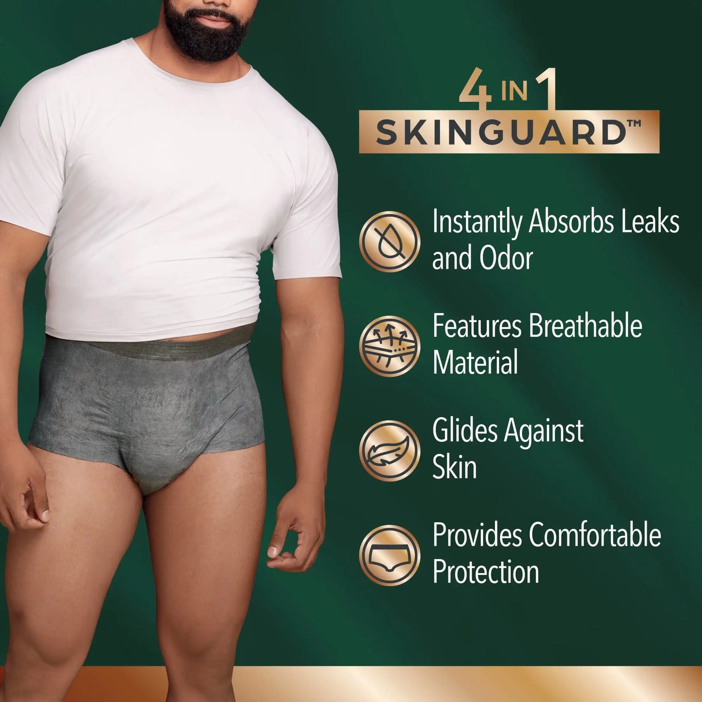 Real Fit Incontinence Underwear for Men S/M Grey 14 Count - Senior Support Goods