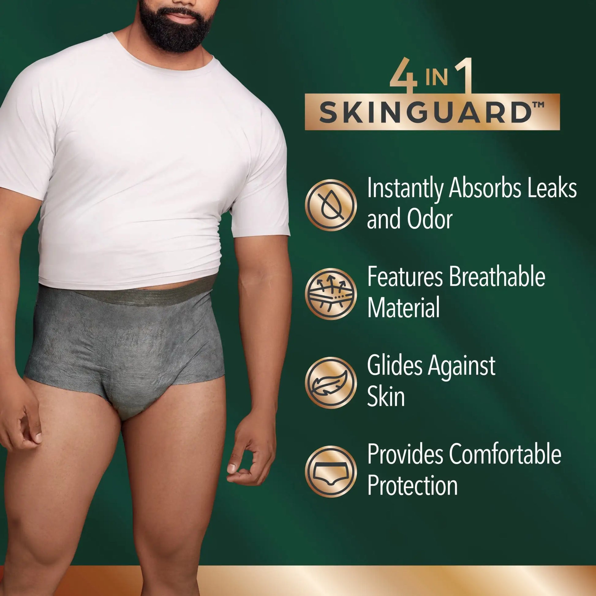 Real Fit Incontinence Underwear for Men S/M Grey 14 Count - Senior Support Goods