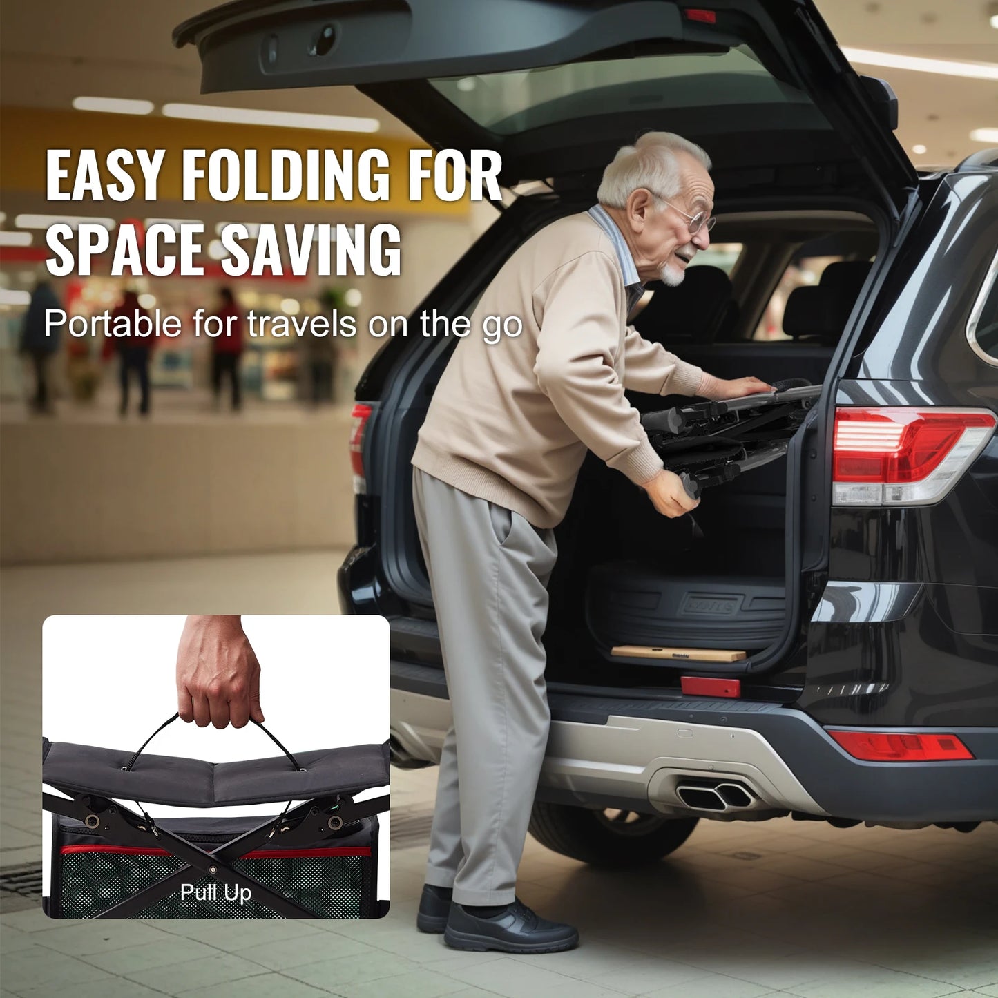 VEVOR Folding Rollator Walker for Seniors and Adults - Senior Support Goods