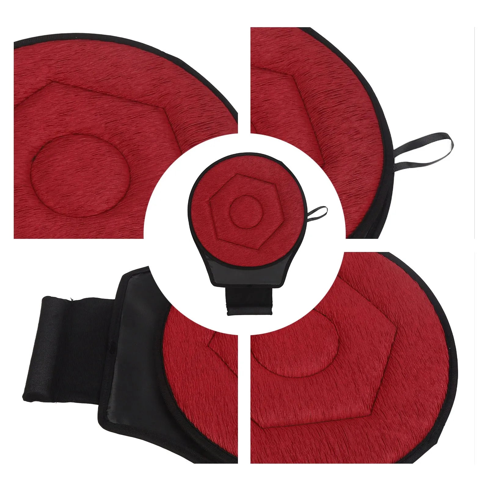 Round Car Cushion Geometric Rhombic Shape Ergonomic 360 Degrees for Elderly - Senior Support Goods