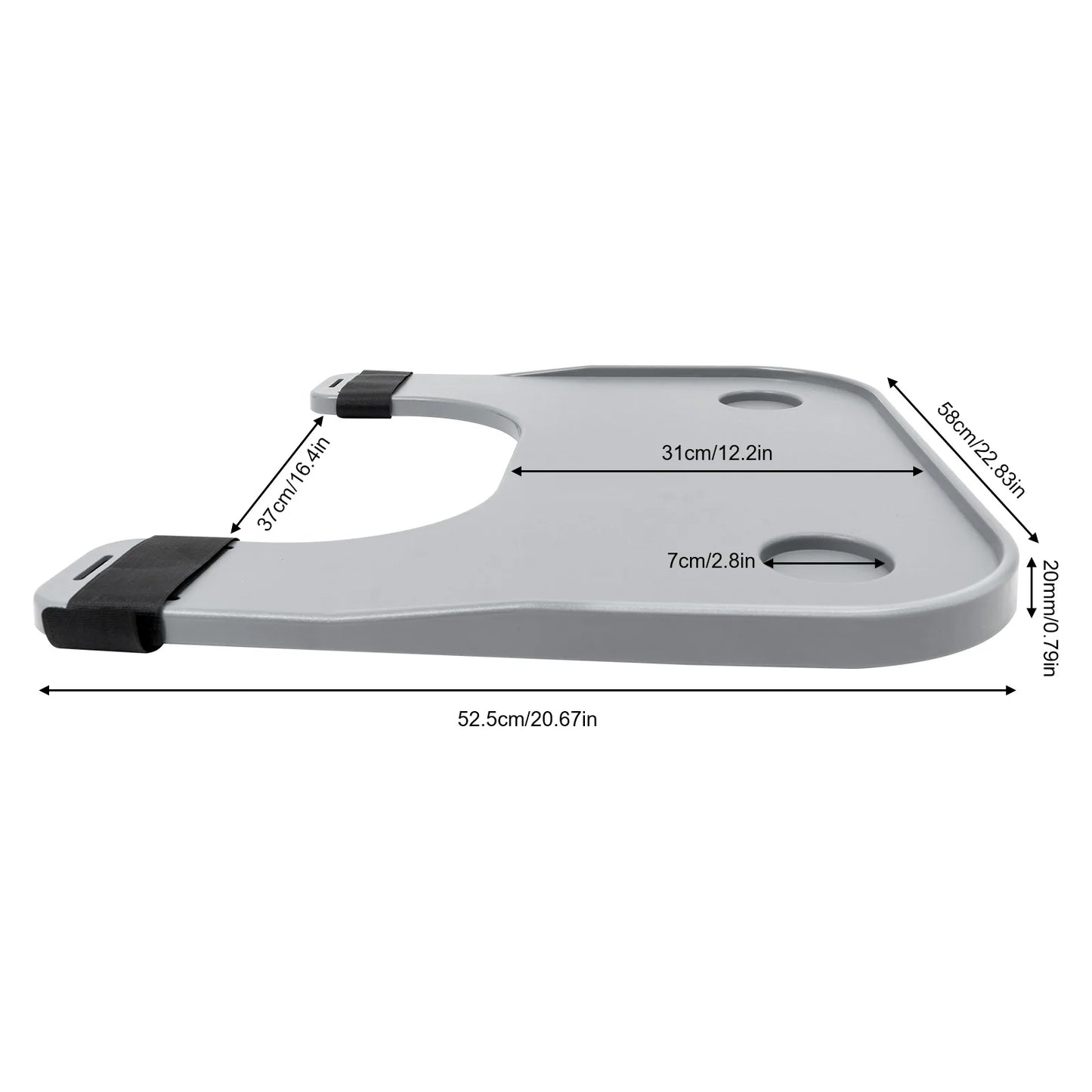 Wheelchair Tray Table - 20kg Capacity ABS with Cup Holder - Senior Support Goods