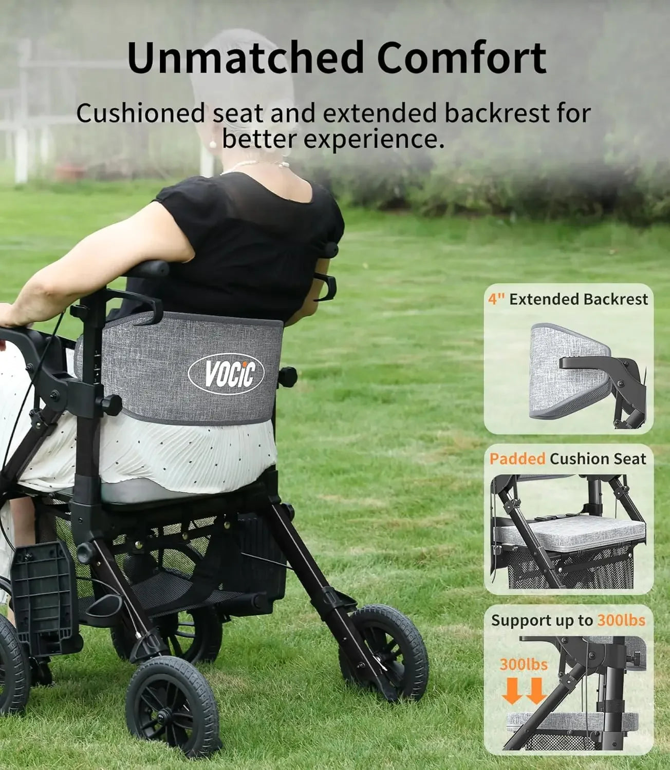 Walker Wheelchair Combo Transport Wheelchair Lightweight Foldable - Senior Support Goods