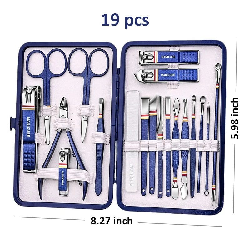 New High-Quality 19pcs Set Nail Cutter Set Stainless Steel - Senior Support Goods